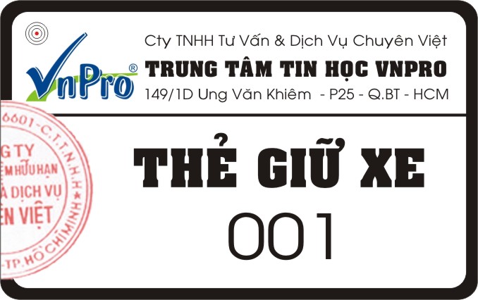 Thẻ cảm ứng in dạng ngang